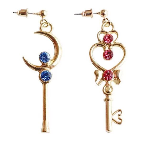 Sailor Moon Inspired Golden Magic Wand Earrings