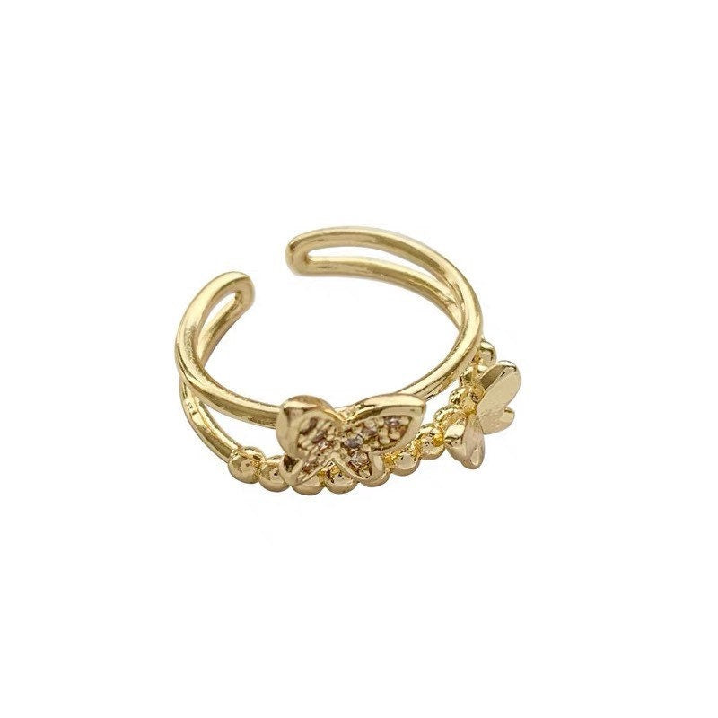 Gold Leaf Laurel Vine Ring, Statement Ring, Open & Adjustable Ring