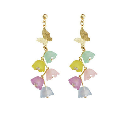 Colorful Lily of the Valley Dangle Earrings