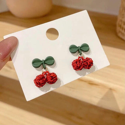 Cherry Fruit Drop Earrings