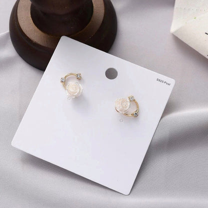 White Rose Elegant Earrings