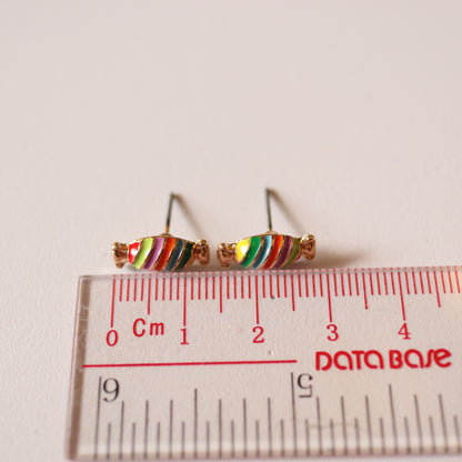 Rainbow Candy Sweet Stud Golden Earrings