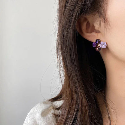 Lavender Purple Lilac Flower Earrings