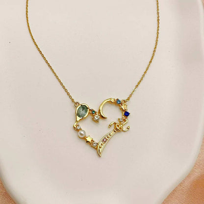 Sailor Moon Inspired Blue Heart Crystal Necklace