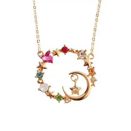 Sailor Moon Inspired Rainbow Crystal Ring Necklace