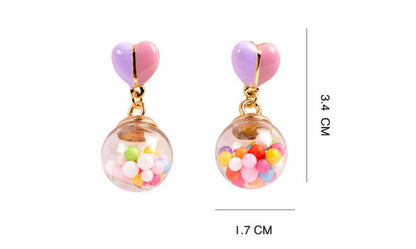 Carnival Heart Balloon Earrings