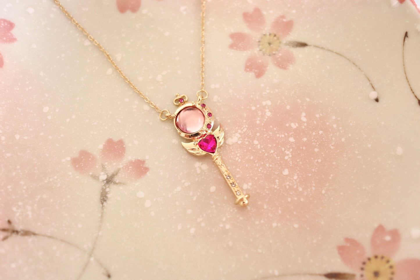 Magic Wand Necklace, Sailor Moon Inspired Anime Jewelry Pendant