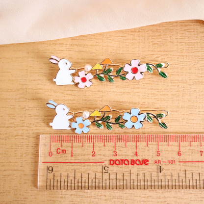 Rabbit/ Bunny Floral Garden Hair Clip